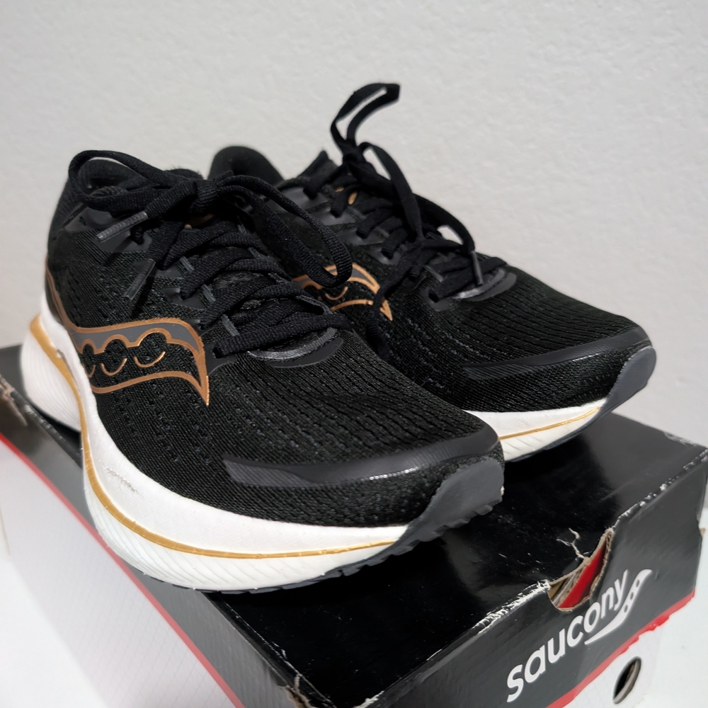 Saucony Womens Endorphin Speed 3 Black Goldstruck Running Shoes - Size 9 M - Picture 4 of 10